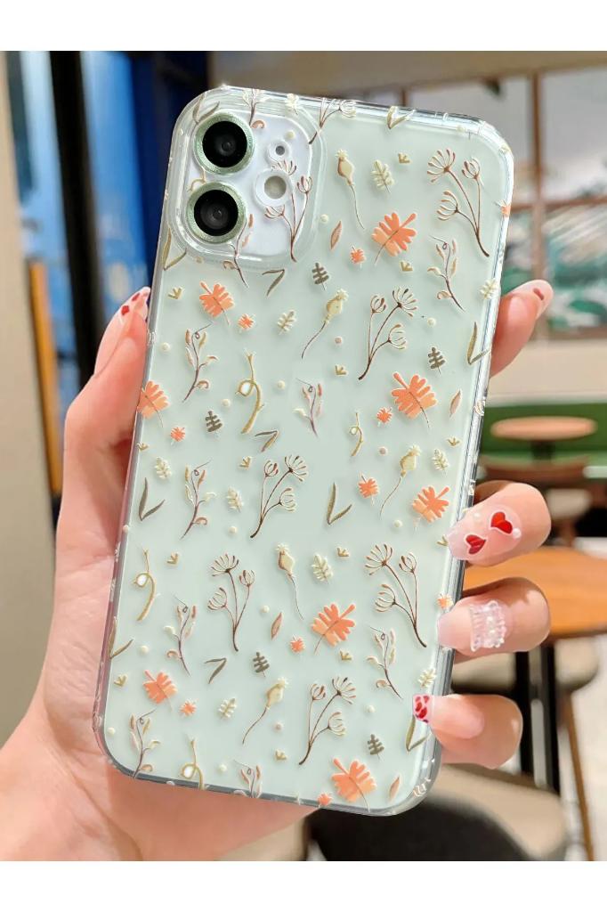 Tatlı Çiçekler Desenli Şeffaf Silikon Kılıf flower5 Tatlı Çiçekler Desenli Şeffaf Silikon Kılıf flower5